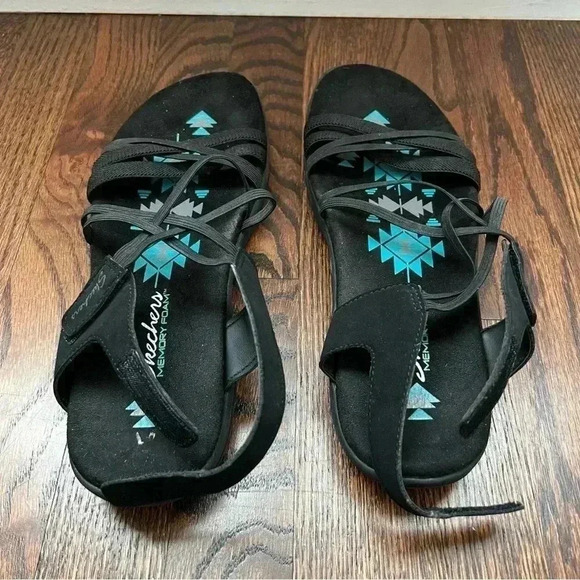 Skechers Reggae Slim Memory Foam Sandals Straps Women’s Size 11 active sports - Picture 5 of 11